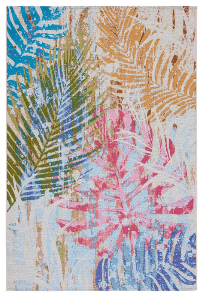 Safavieh Summer SMR487 Indoor-Outdoor Rug, Blue/Beige, 5'3"x7'6"