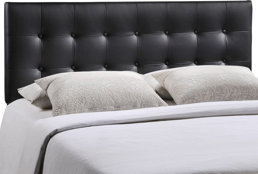 Emily Queen Vinyl Headboard, Black