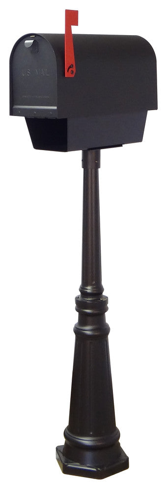 Titan Aluminum Curbside Mailbox With Newspaper Tube and Tacoma Mailbox Post