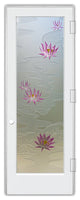 Interior Prehung Door or Interior Slab Door - Lily Pads & Lotus - Primed -...