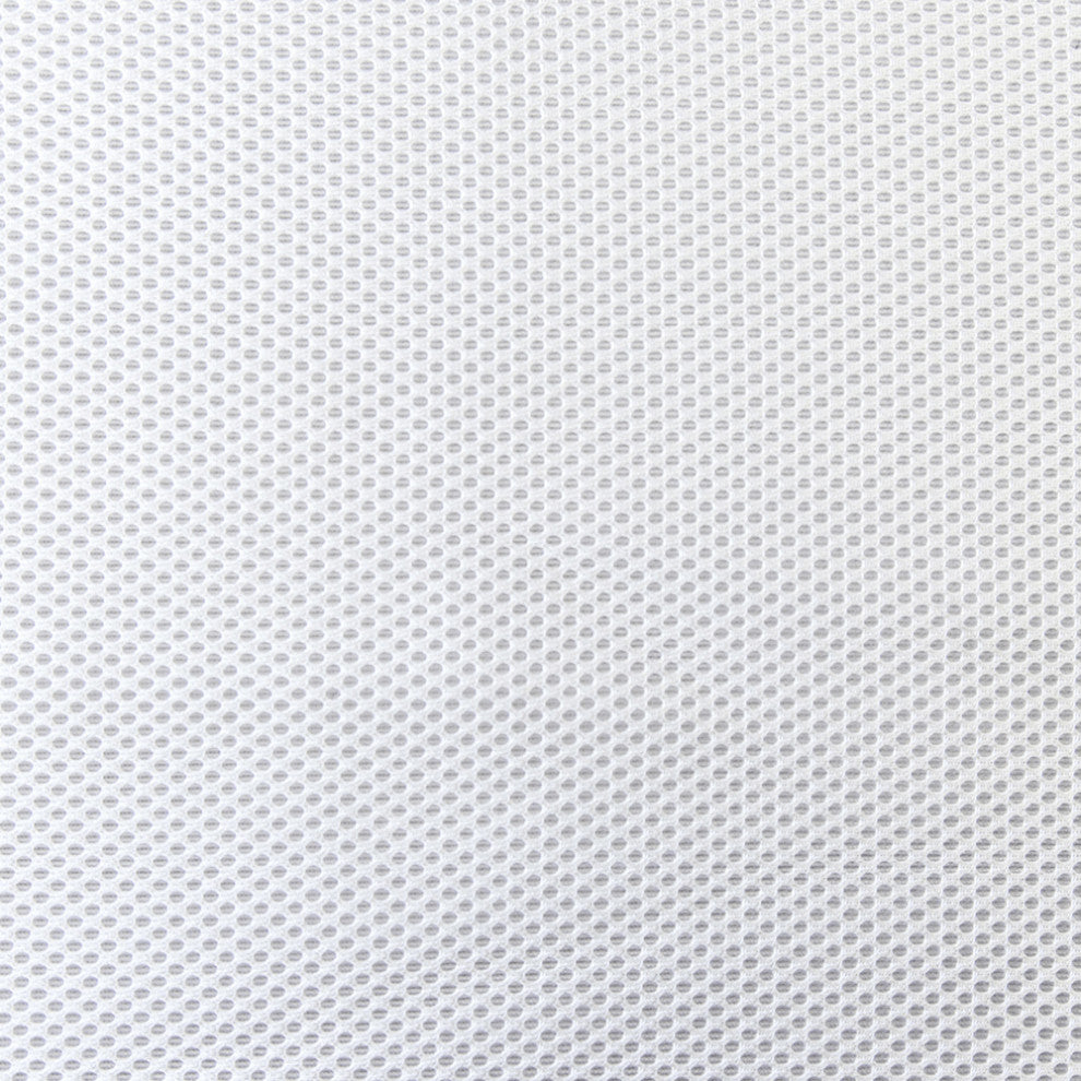White Polyester Seat Swivel Adjustable Task Chair Mesh Back Plastic Frame