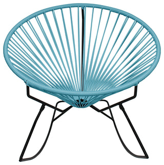 Innit Indoor/Outdoor Handmade Rocker, Blue Weave, Black Frame