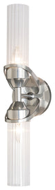 Bow 2-Light Bath Sconce, Sterling Finish, Clear Fluted Glass