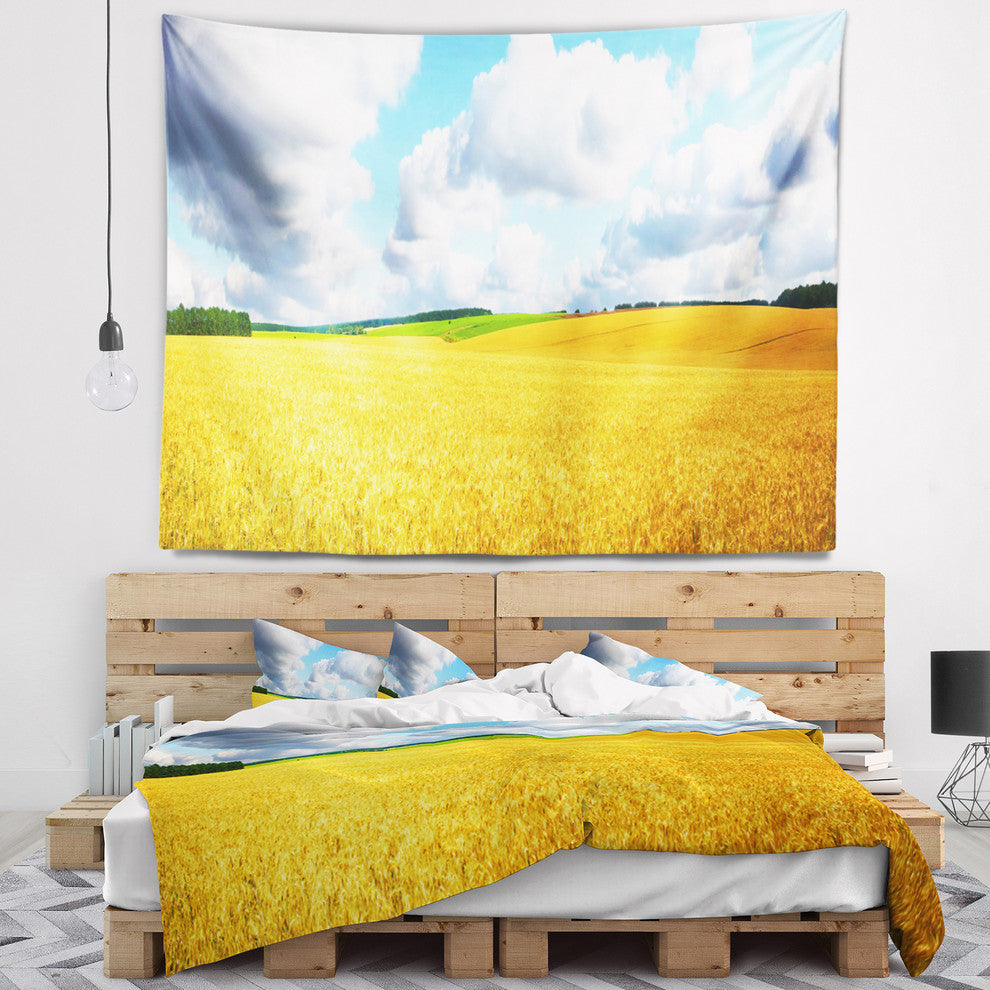 Beautiful Field Panorama Landscape Wall Tapestry, 92"x78"
