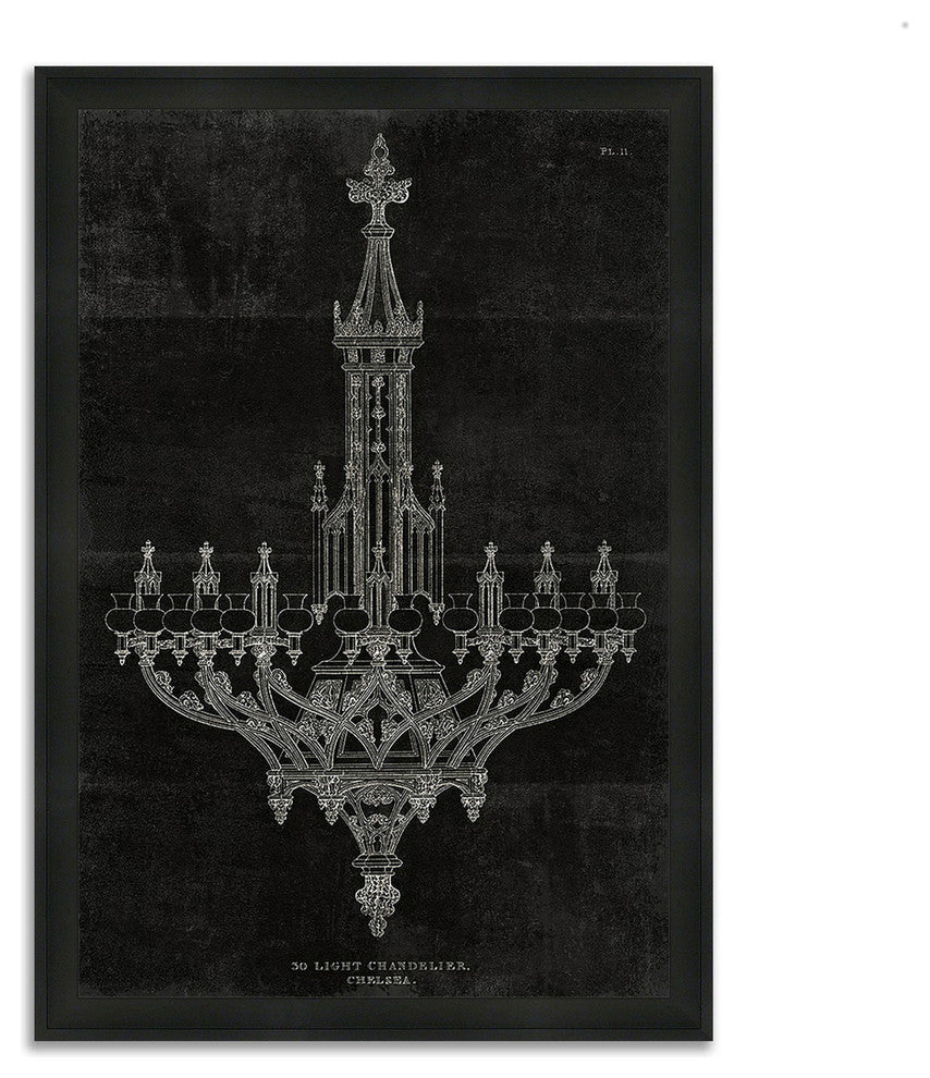 "Ornamental Metal Work Chandelier" By Wild Apple Portfolio,Framed Painting Print