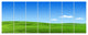 Calm Green Meadow, Landscape Canvas Art Print, 83"x32", 7 Panels