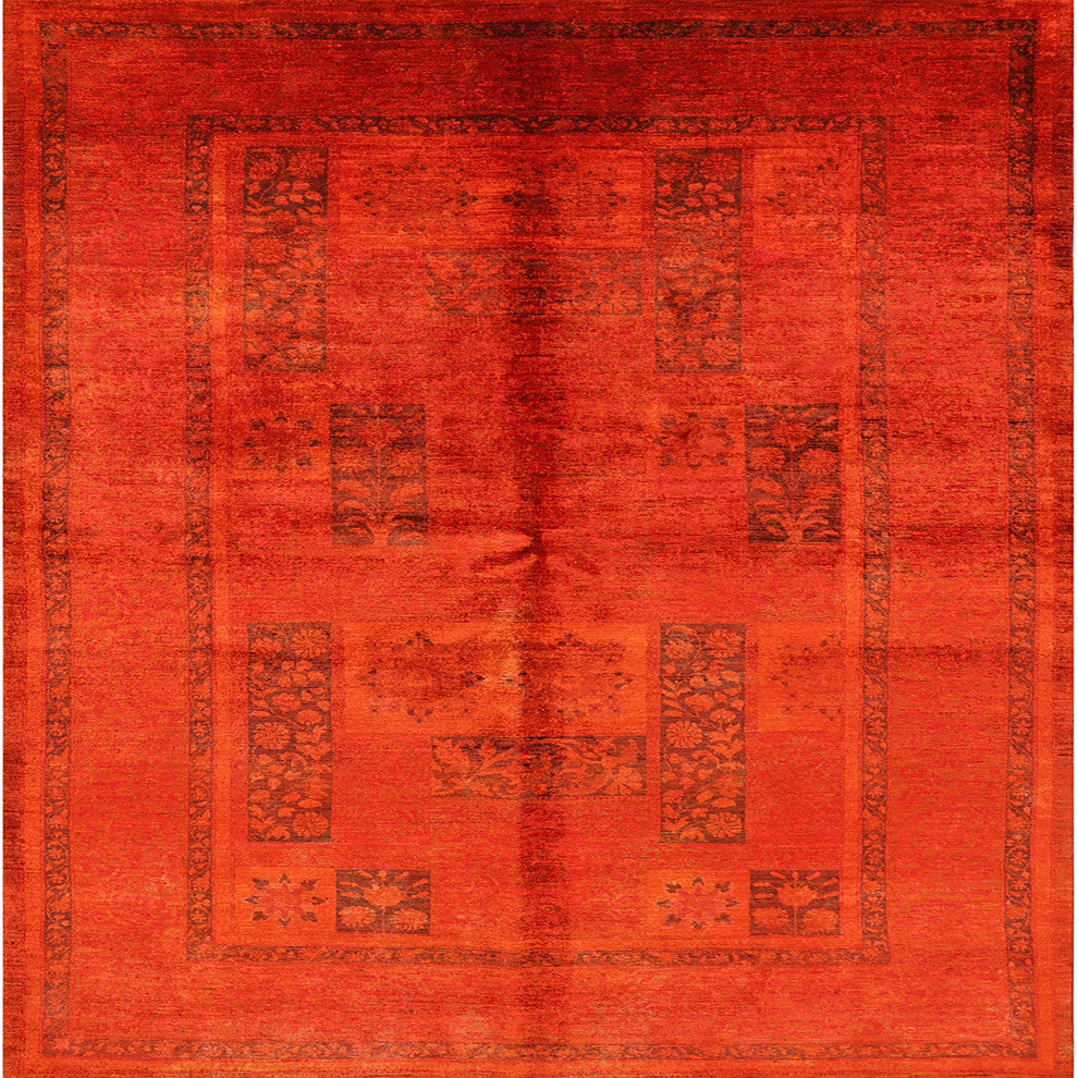 Ahgly Company Indoor Square Mid-Century Modern Area Rugs, 4' Square