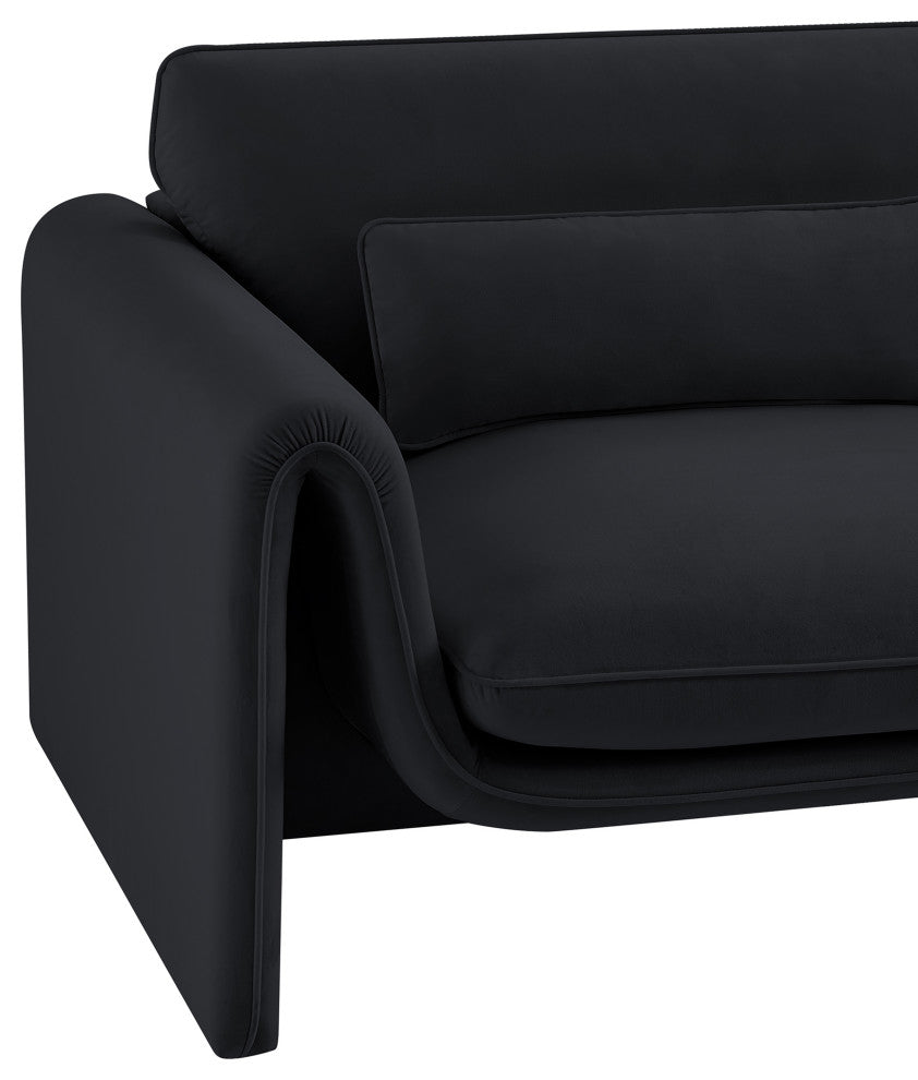 Sloan Black Velvet Fabric Chair