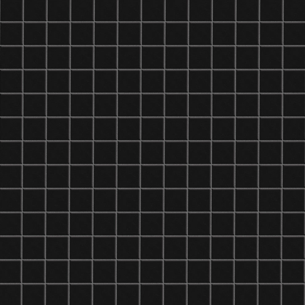 Metro 1" Square Matte Black Porcelain Floor and Wall Tile