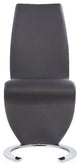 Global Furniture USA D9002DC Faux Leather Metal Dining Chairs in Gray (Set of 2)