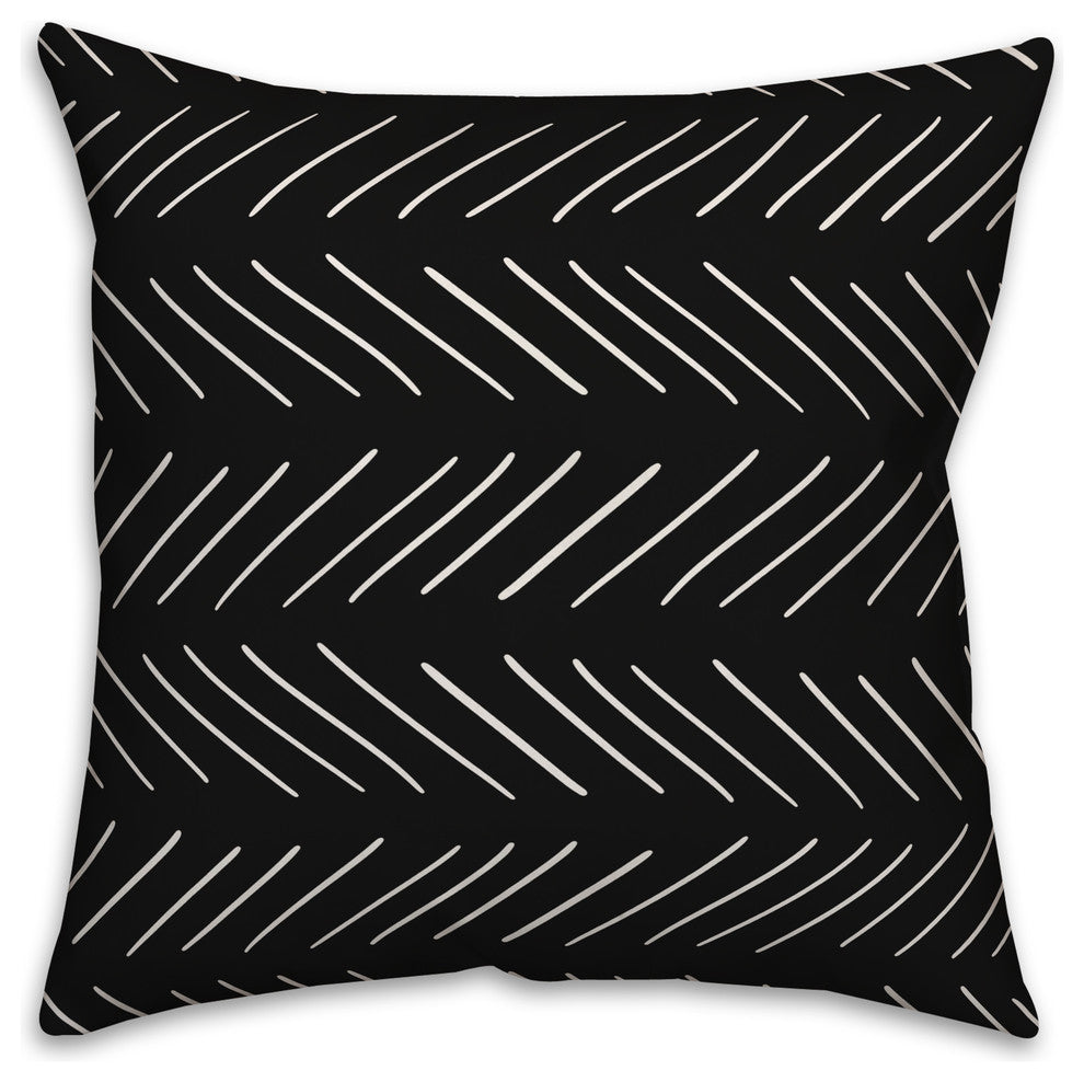 White and Black Modern Chevron 18x18 Throw Pillow Cover