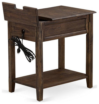 Night Stand, 1 Wood Drawer, Stable, Sturdy Constructed Distressed Jacobean