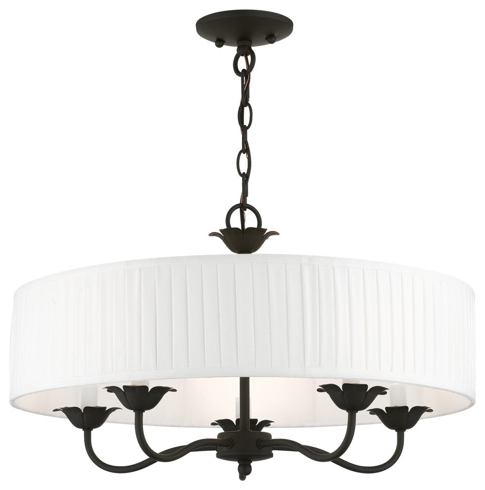 Livex Lighting 5 Light Black Pendant Chandelier