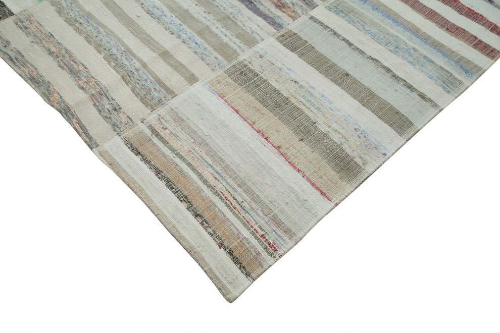 Rug N Carpet - Handmade Turkish 9' 4'' x 13' 5'' Unique Patchwork Kilim Rug