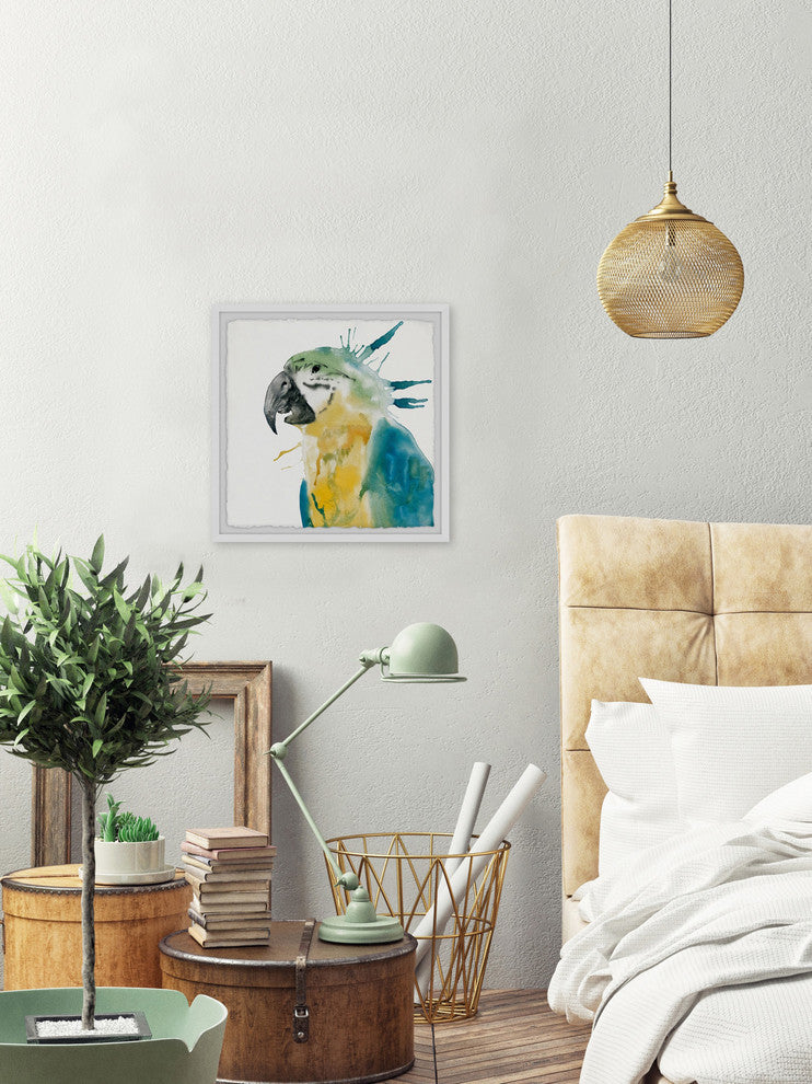 "Festive Parrot" Framed Painting Print, 24"x24"