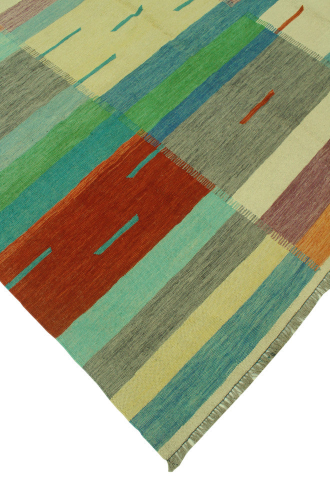 Winchester Kilim Nilofer Blue/Red Rug, 6'8x9'9
