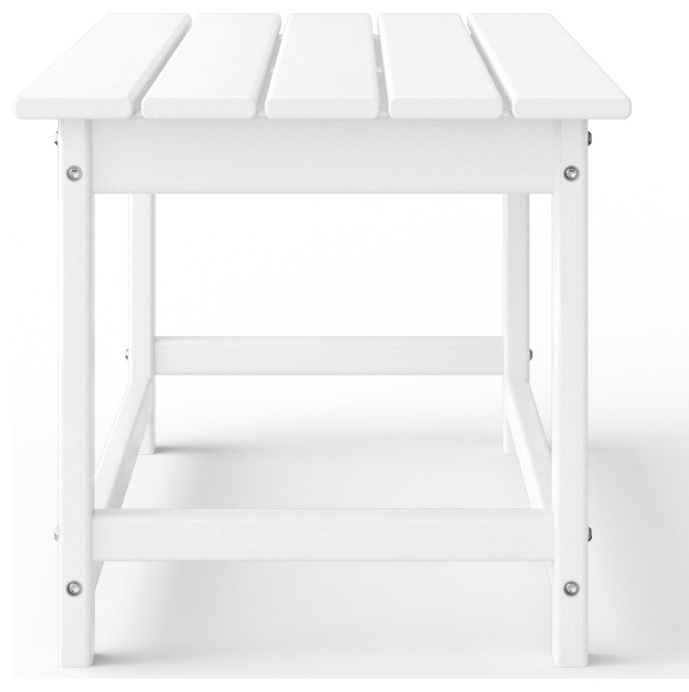 WestinTrends HDPE Plastic Outdoor Patio Classic Adirondack Coffee Table, White