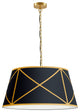 Incandescent Pendant, Aged Brass with Black and Gold Shade, M