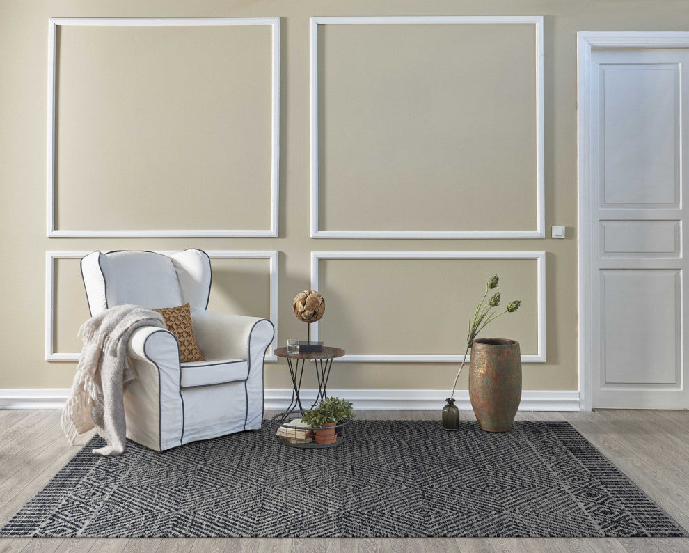 HomeRoots 60" X 84" Blue Wool Rug