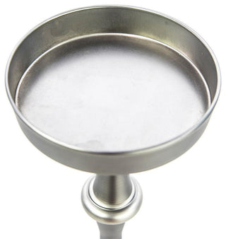 New Ridge Home Goods Martini Side Table, Brushed Silver Finish