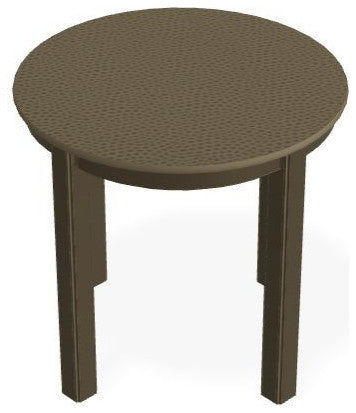 21" Round Marine Grade Outdoor End Table, Beachwood