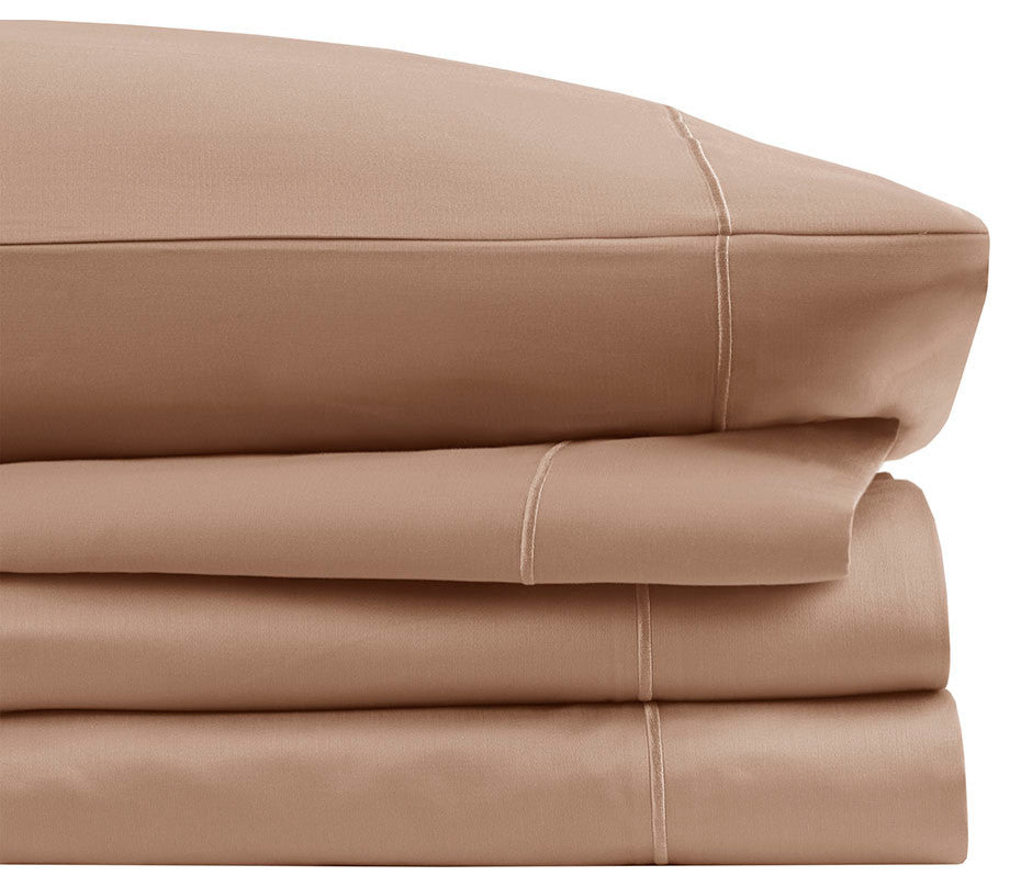 Beautyrest 600 Thread Count Cooling 4-Piece Sheet Set, Rose Gold Brown, Cal King