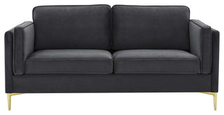 Kaiya Performance Velvet Sofa-Charcoal