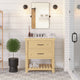 Birmingham Bathroom Vanity, Drift Wood, 30", Carrara Marble, Single Sink