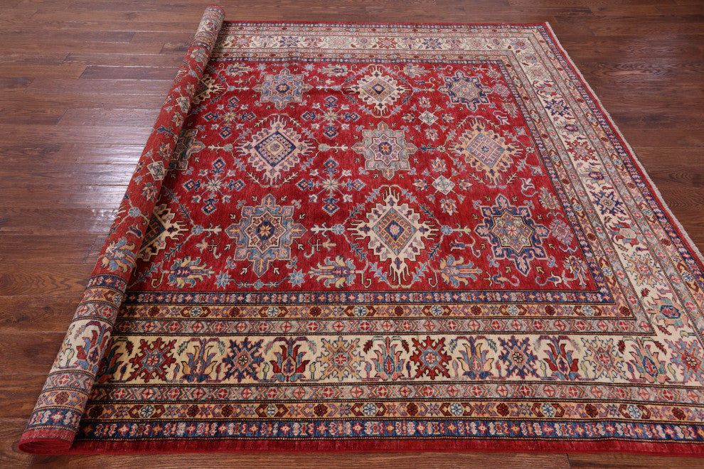 7' 10" X 9' 10" Handmade Super Kazak Wool Rug Q10608