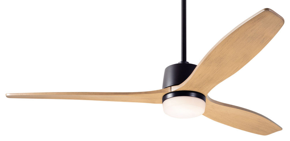 Modern Fan Company Arbor 54" Ceiling Fan, Dark Bronze Motor, LED Light, Maple Bl