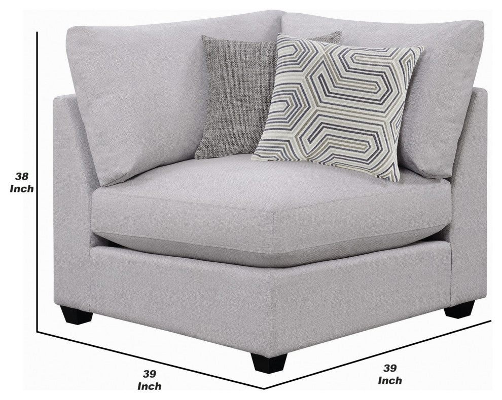 Benzara BM242076 Corner With Cushioned Seating and Tapered Legs, Gray