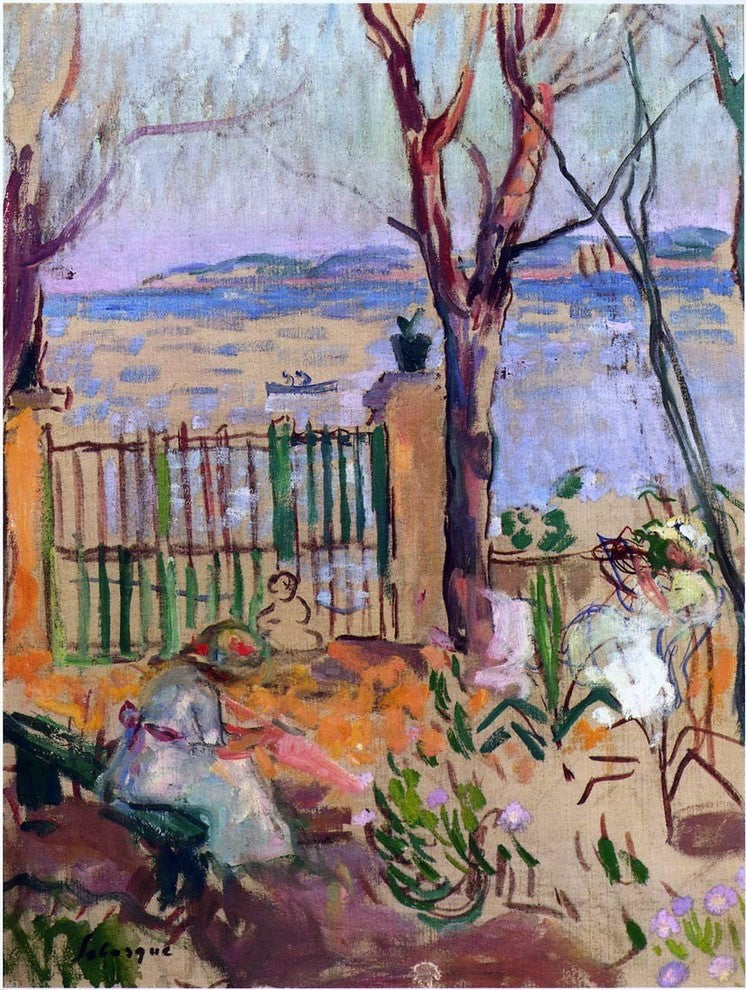 Henri Lebasque Garden by the Sea in St Tropez, 21"x28" Gallery Wrapped Canvas