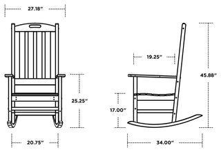 Polywood Nautical Porch Rocking Chair, Green