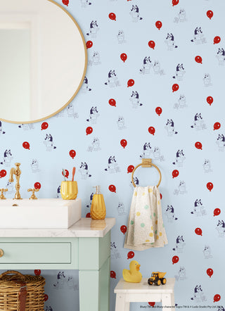Bluey Keepy Uppy Blue Peel and Stick Wallpaper