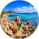Coastline Panorama, Beach And Shore Photo Round Wall Art, 38"