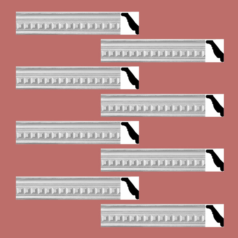 Ornate Cornice White Urethane Amelia Ornate Design 8 Pieces Totaling 758" Length