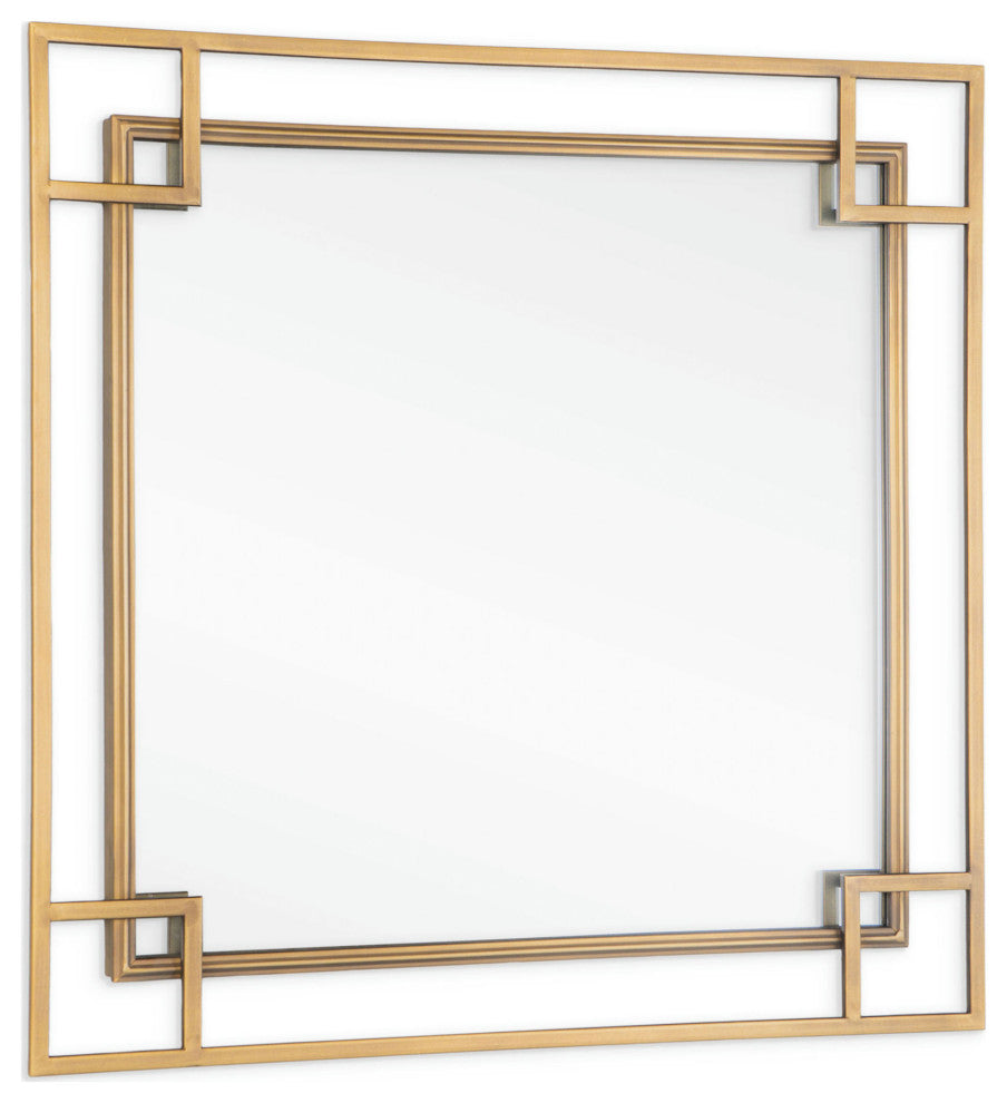 Mavis 22" Square Metal Wall Mirror