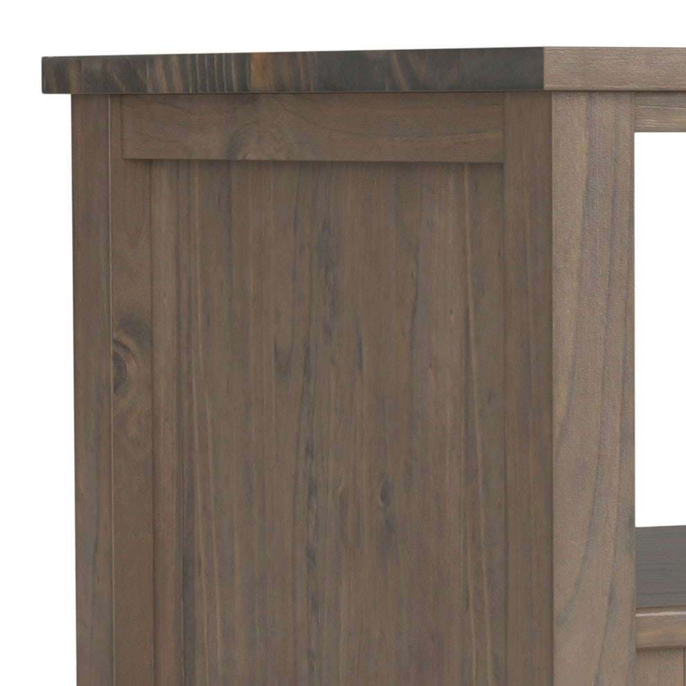 Ela SOLID WOOD End Table, Smoky Brown