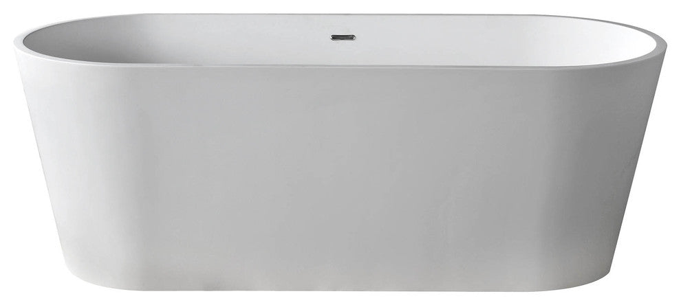 Calabria 28 x 67 Artificial Stone Freestanding Soaker Bathtub with Center Drain
