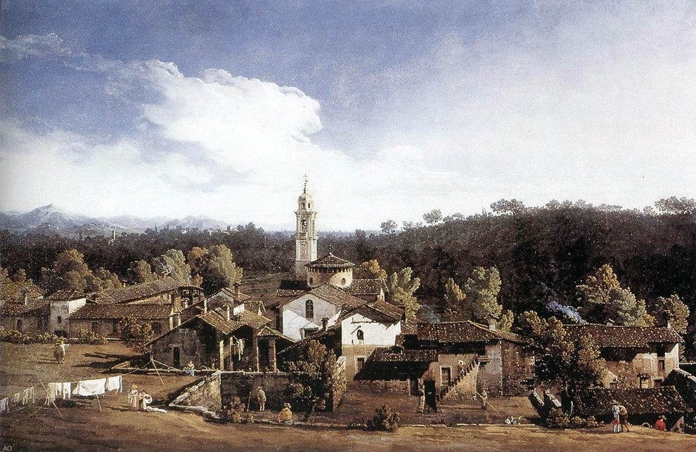 Bernardo Bellotto View of Gazzada near Varese, 18"x27" Wall Decal