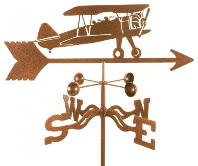 Bi Plane Weathervane With 4 Sided Mount