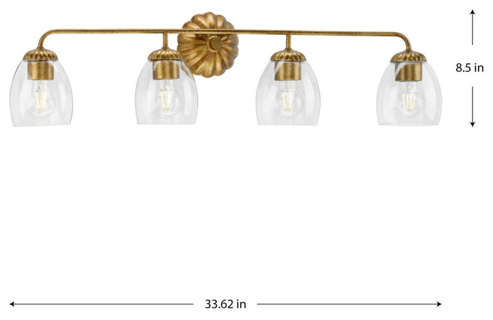 Quillan Collection Transitional Bath and Vanity Light, Gold Ombre