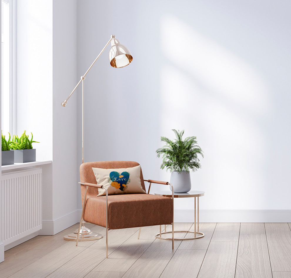 Love And Roses Decorative Throw Pillow, Teal, 14"x20"