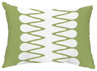 Zipped 14"x20" Abstract Decorative Outdoor Pillow, Green