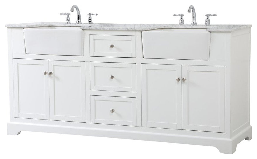 Home Living 22" Farmhouse White-Light Bathroom Vanity
