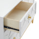 Emma 6-Drawer Dresser, White and Gold