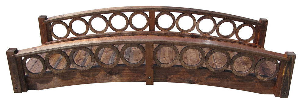 SamsGazebos Rose Garden Bridge With French Ring Railings 8-foot