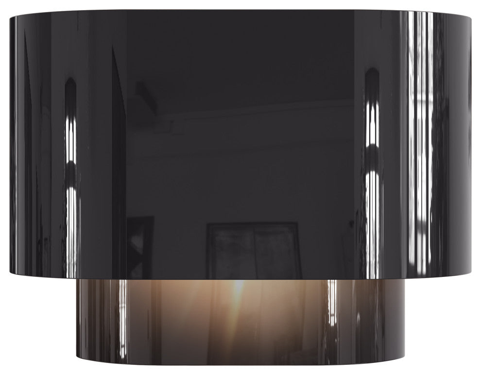 Springview 1 Light Shiny Black ADA Sconce with Shiny Black Metal Shade
