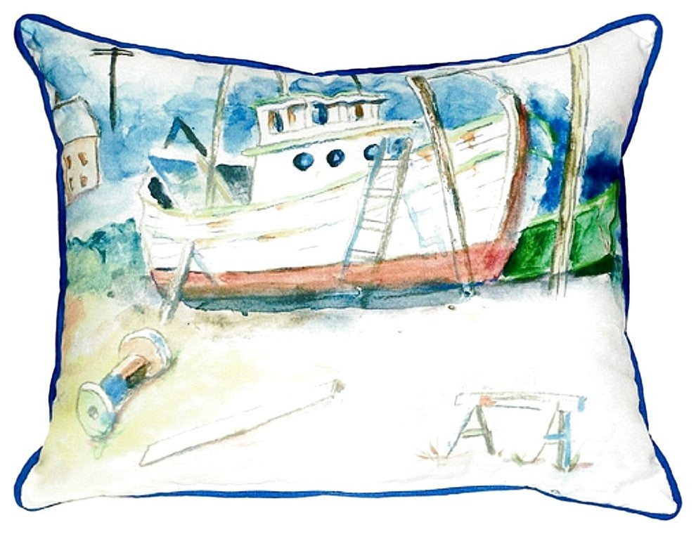 Old Boat Small Indoor/Outdoor Pillow 11x14 - Set of Two