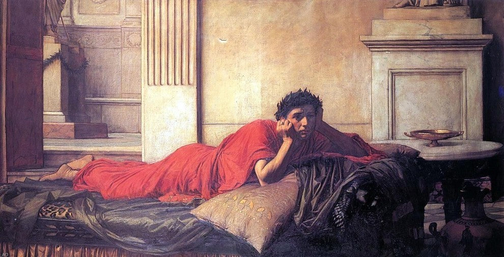 John William Waterhouse The Remorse of Nero Wrapped Canvas, 15"x30"